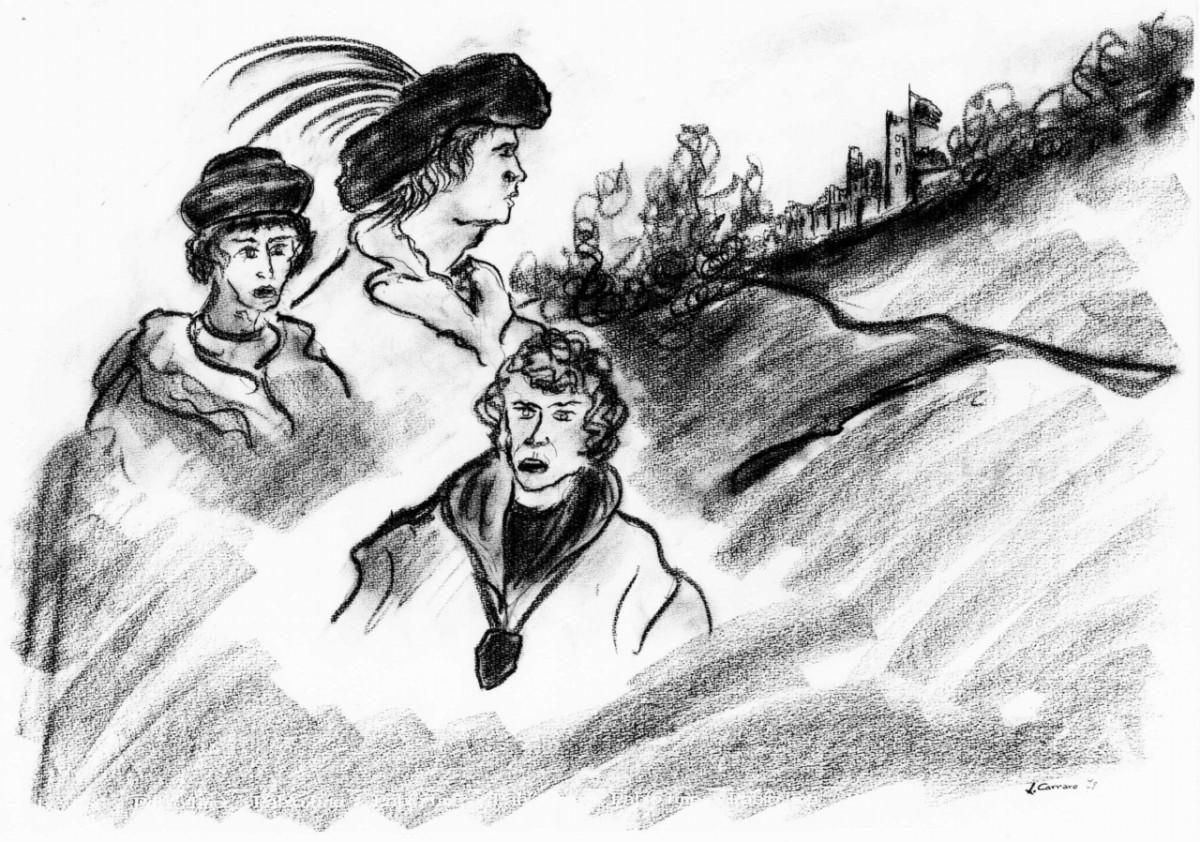 Personaggi e scene da cicli letterari (disegno) di Carraro Lorenzo (sec. XX)