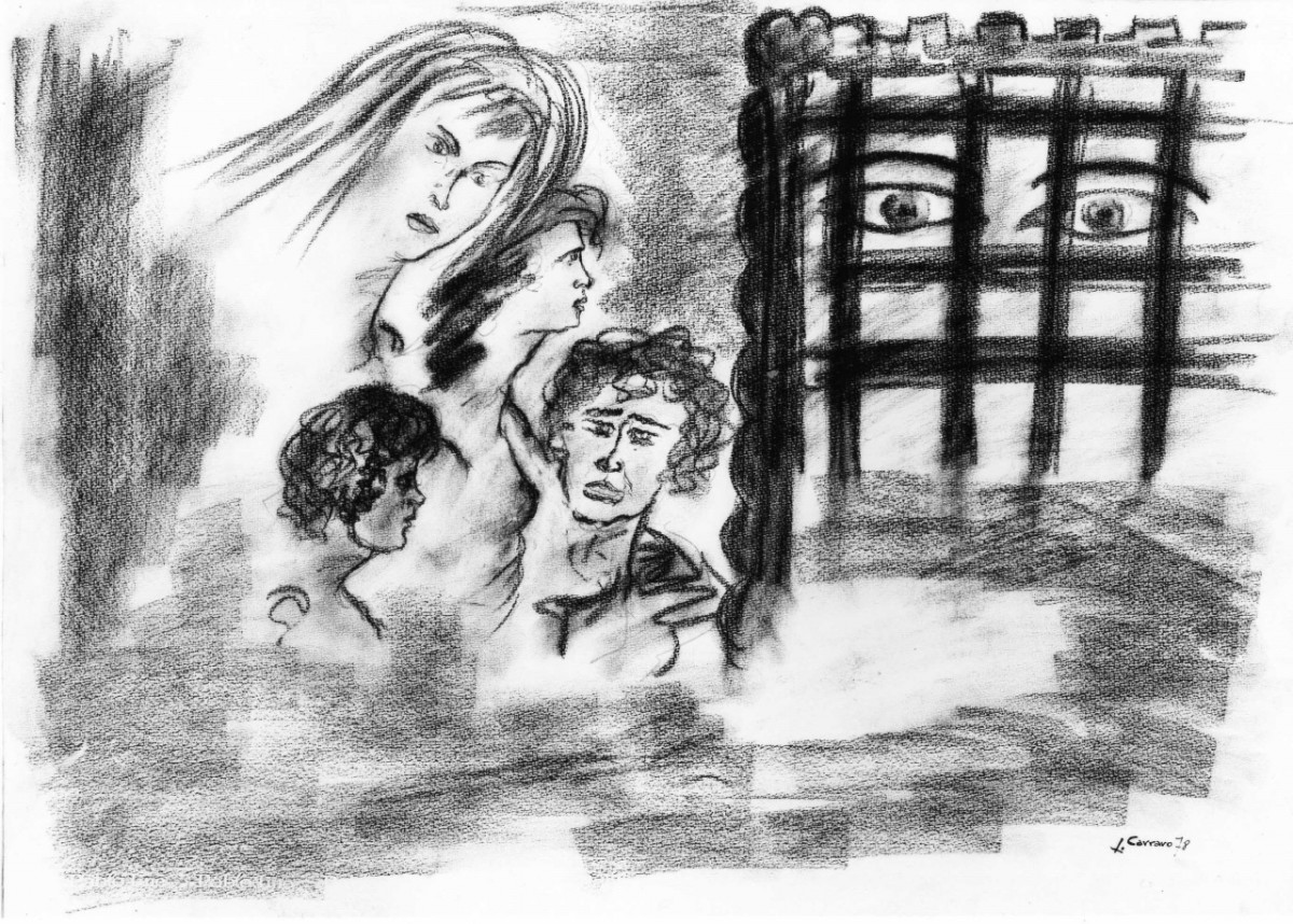 Personaggi e scene da cicli letterari (disegno) di Carraro Lorenzo (sec. XX)