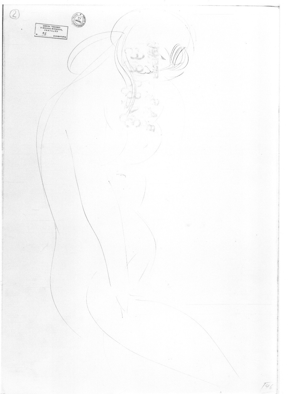 figura femminile nuda (disegno) di Greco Emilio (sec. XX)