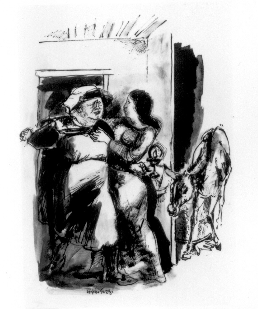 Personaggi e scene da cicli letterari (disegno) di Guzzi Virgilio (sec. XX)