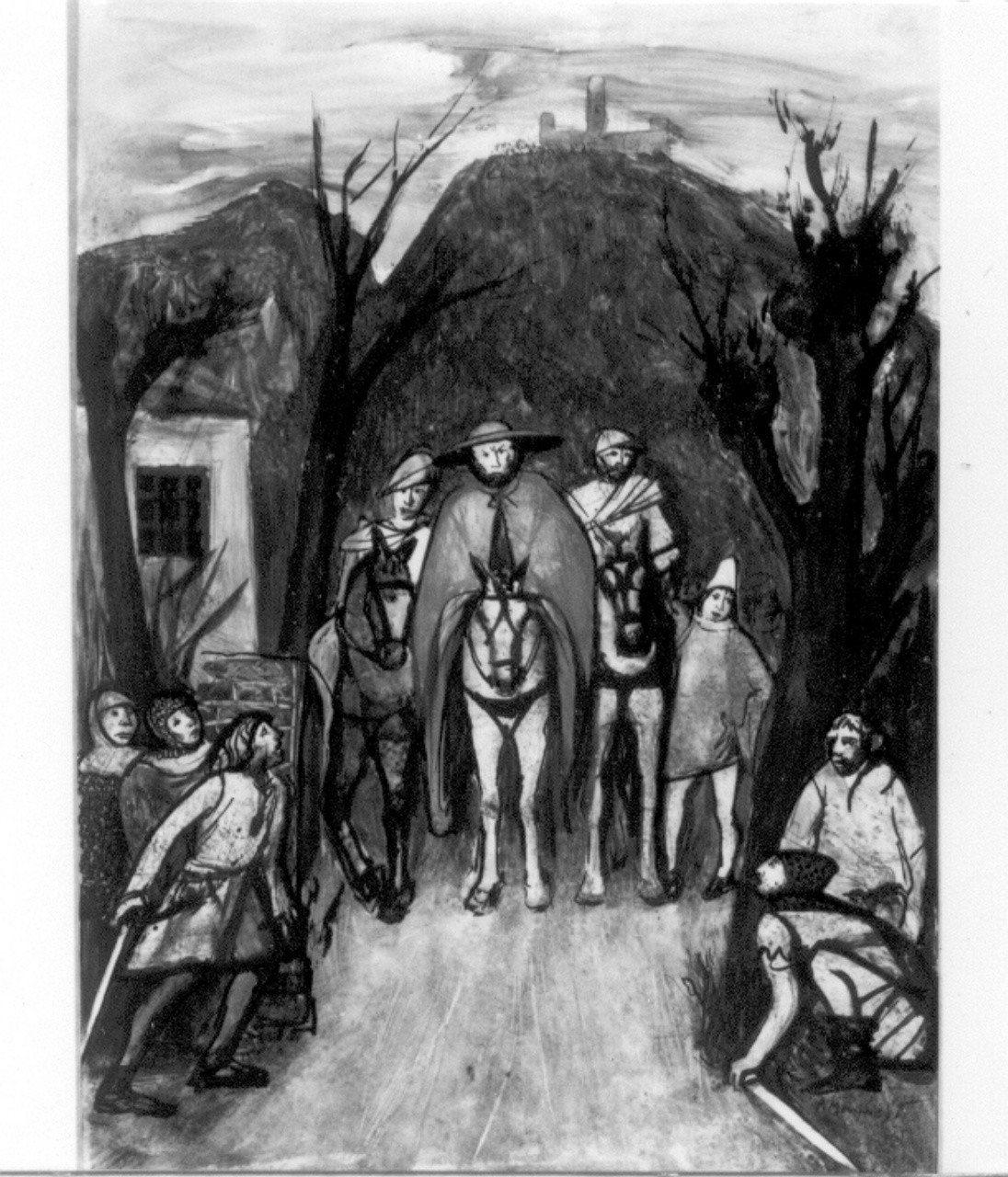 Personaggi e scene da cicli letterari (disegno) di Manaresi Paolo (sec. XX)