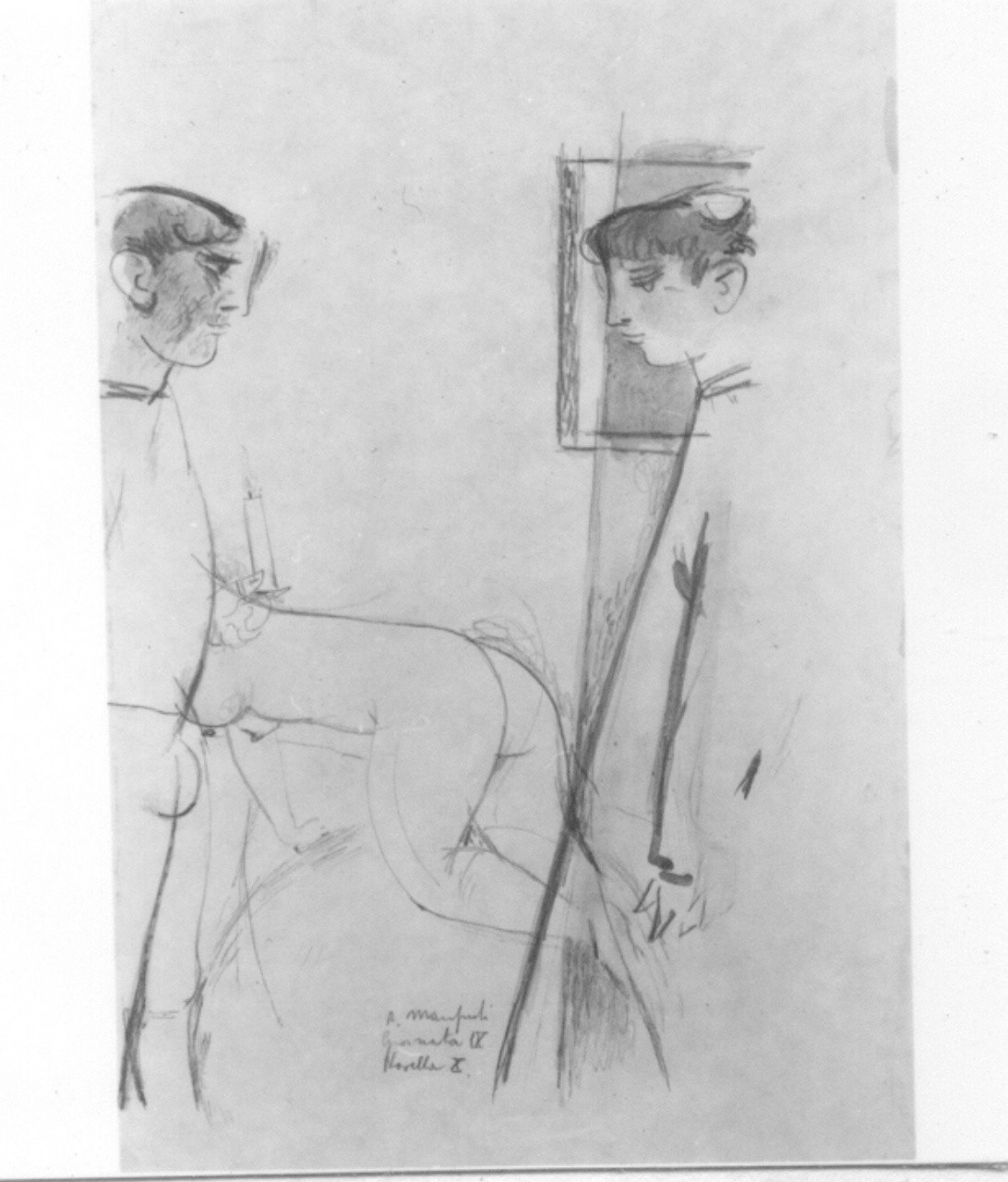 Personaggi e scene da cicli letterari (disegno) di Manfredi Alberto (sec. XX)