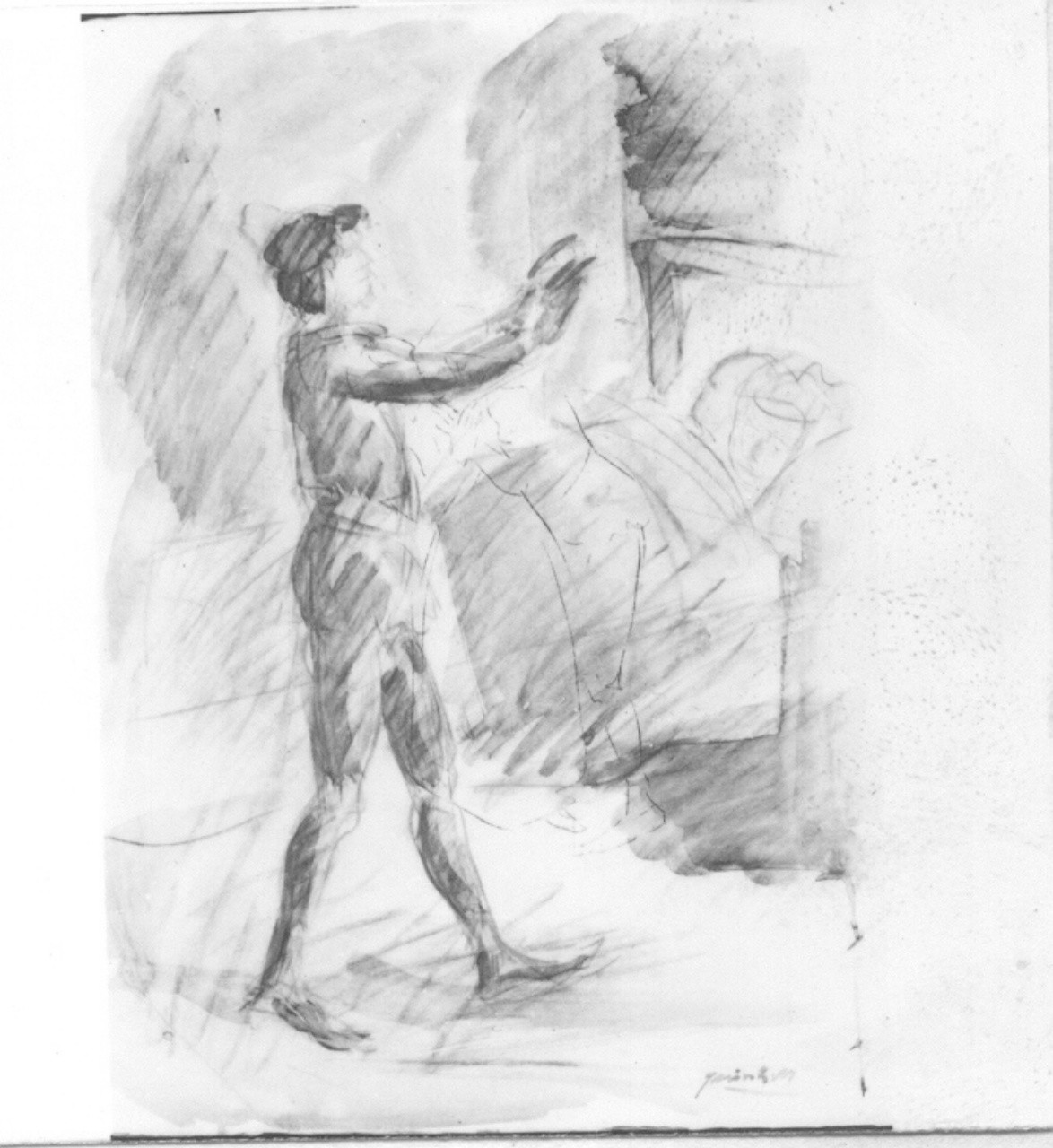 Personaggi e scene da cicli letterari (disegno) di Martini Quinto (sec. XX)