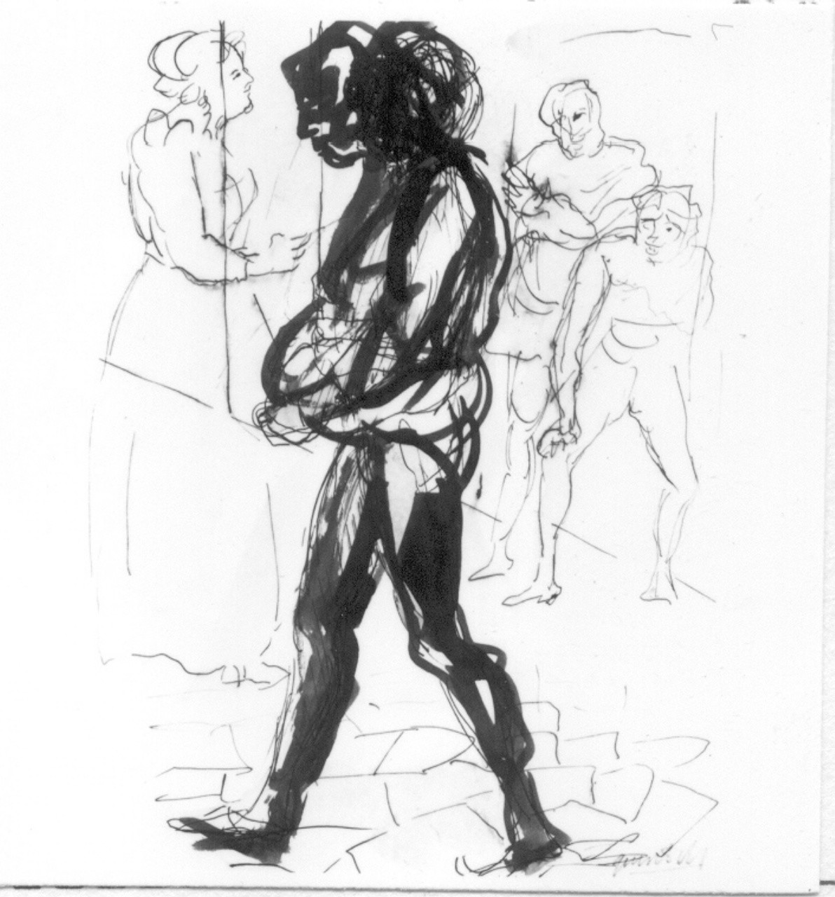 Personaggi e scene da cicli letterari (disegno) di Martini Quinto (sec. XX)