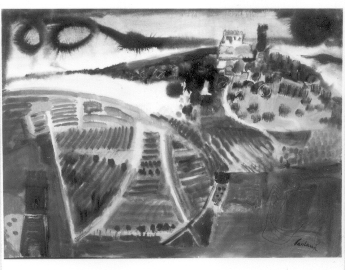 paesaggio (disegno) di Paulucci delle Roncole Enrico (sec. XX)