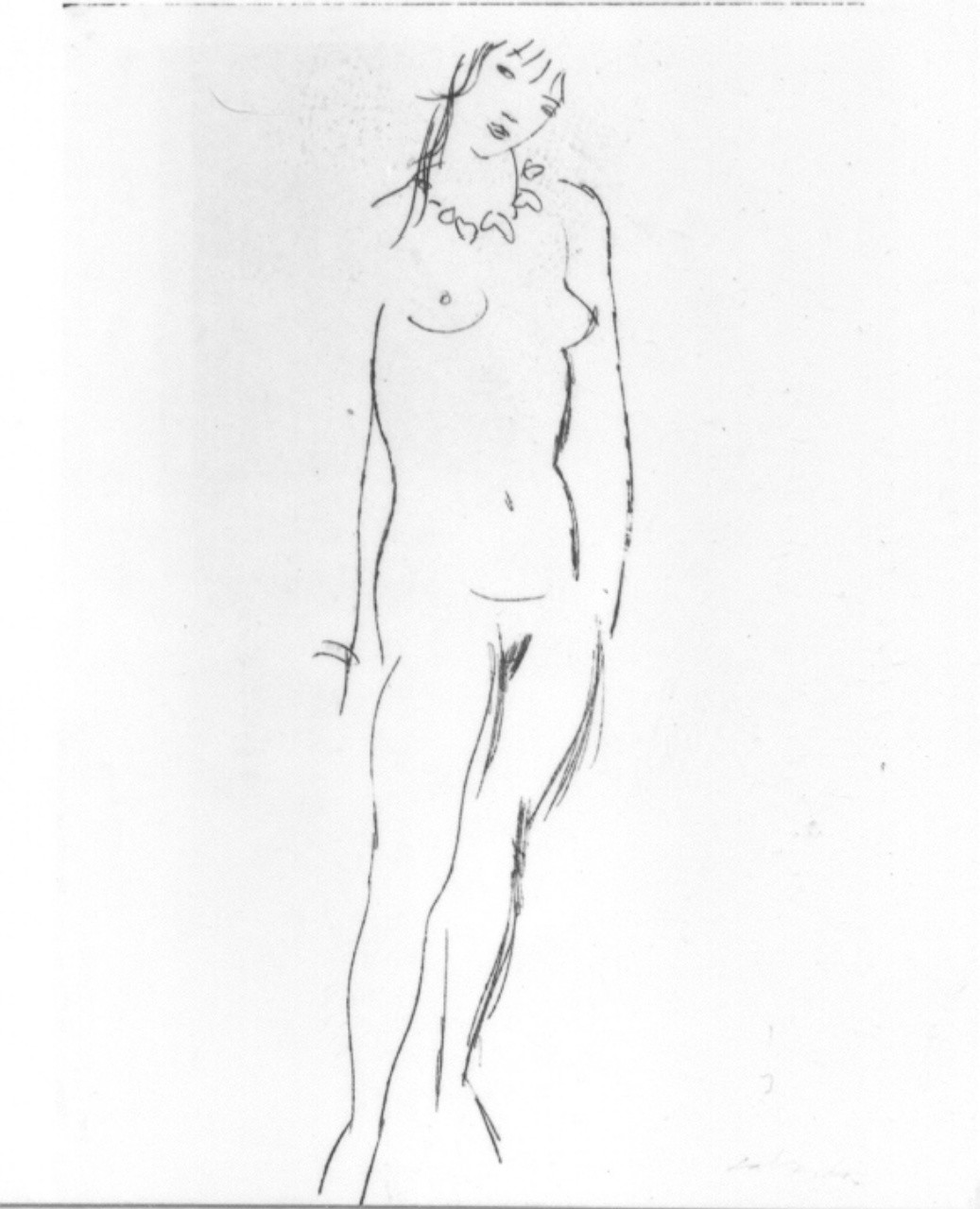 figura femminile nuda (disegno) di Salvadori Aldo (sec. XX)
