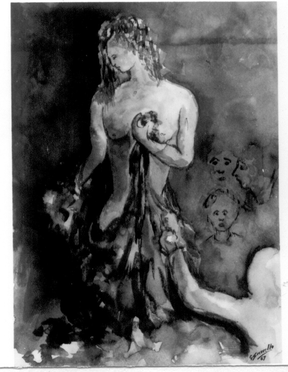 Personaggi e scene da cicli letterari (disegno) di Servello Gregorio (sec. XX)