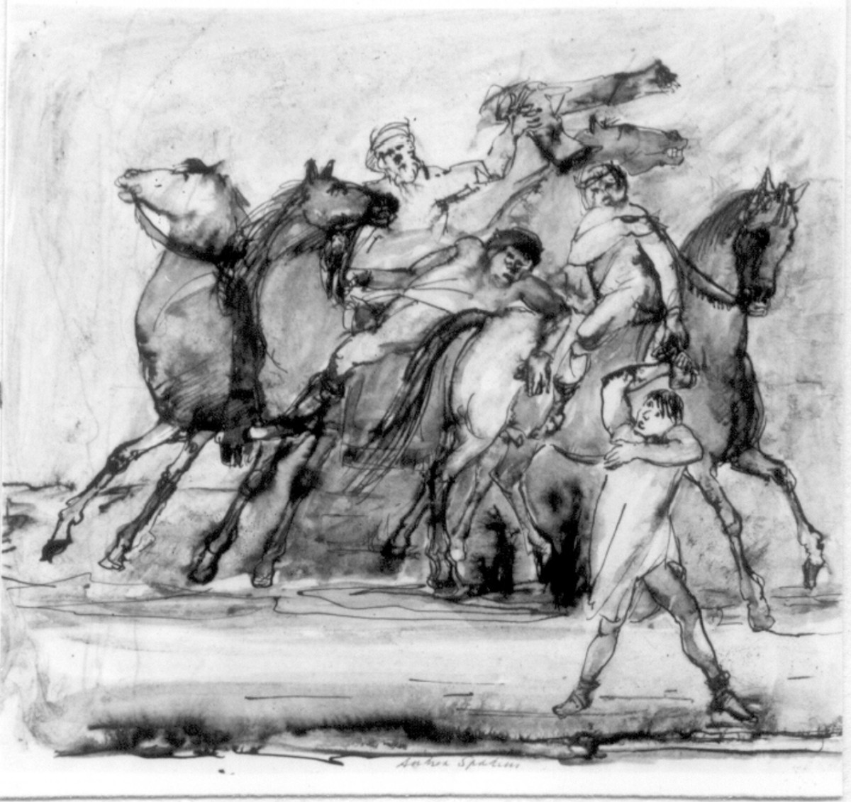 cavalieri (disegno) di Spadini Andrea (sec. XX)