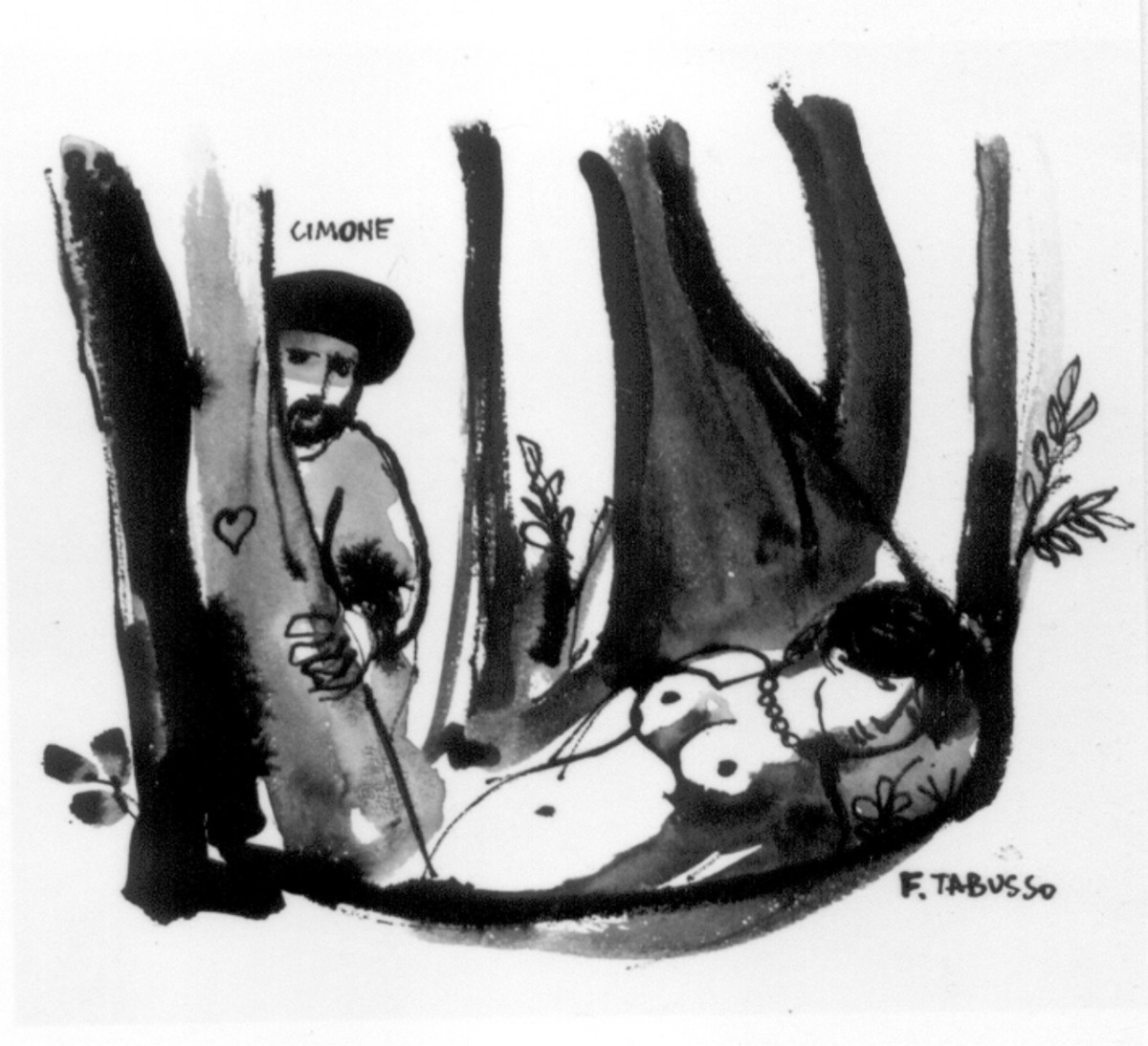 Cimone e Ifigenia (disegno) di Tabusso Francesco (sec. XX)