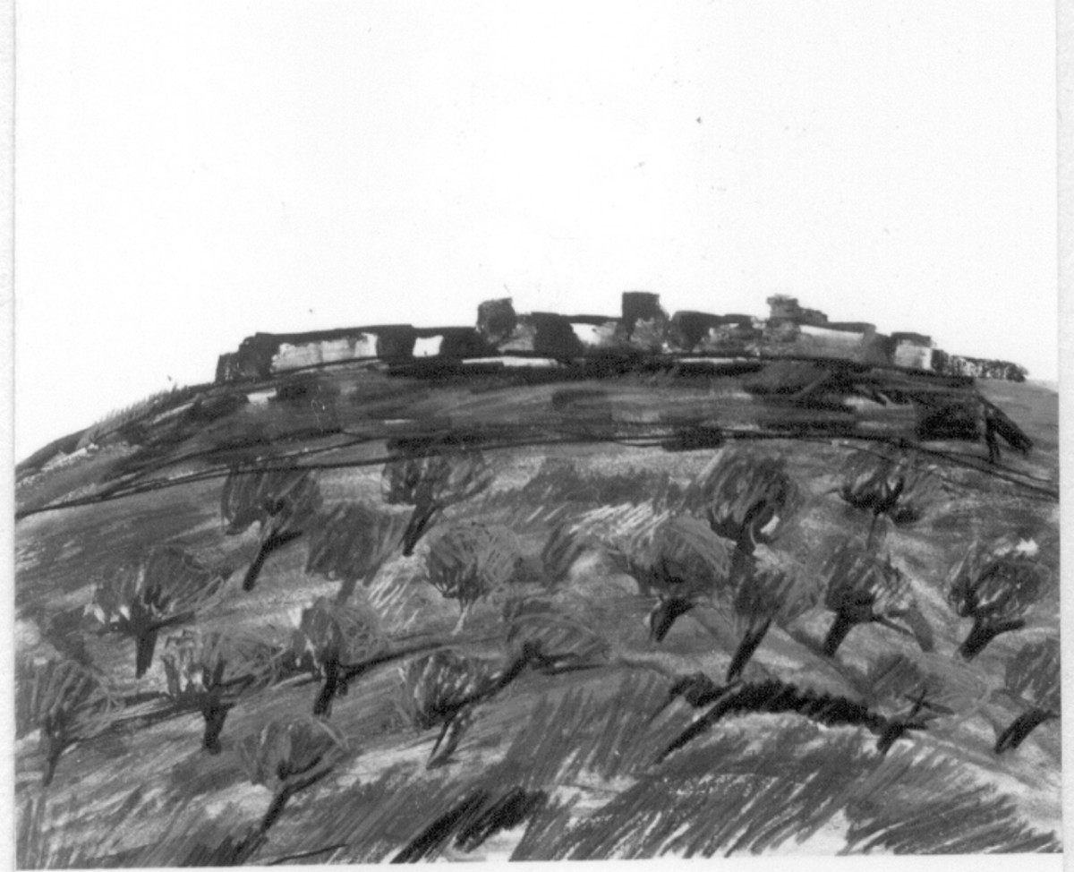 paesaggio (disegno) di Tornello Mario (sec. XX)