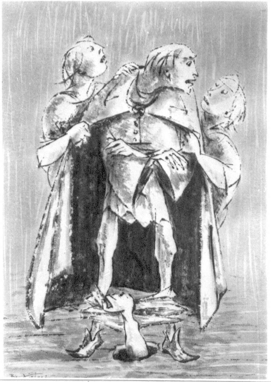 Personaggi e scene da cicli letterari (disegno) di Vistoli Raoul (sec. XX)