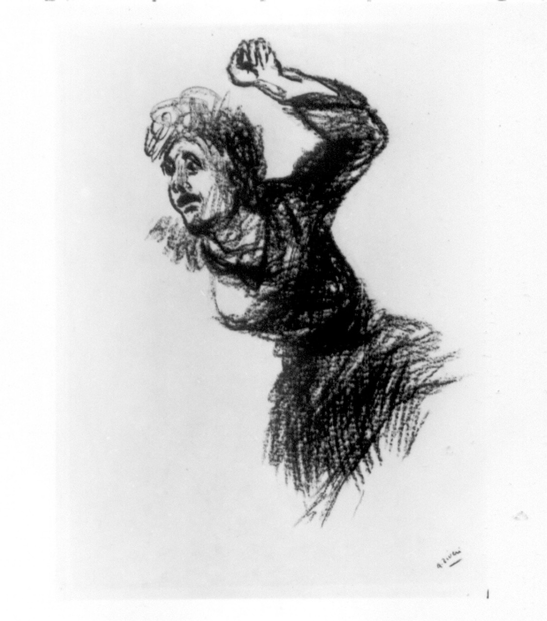 Figura femminile (disegno) di Ziveri Alberto (sec. XX)