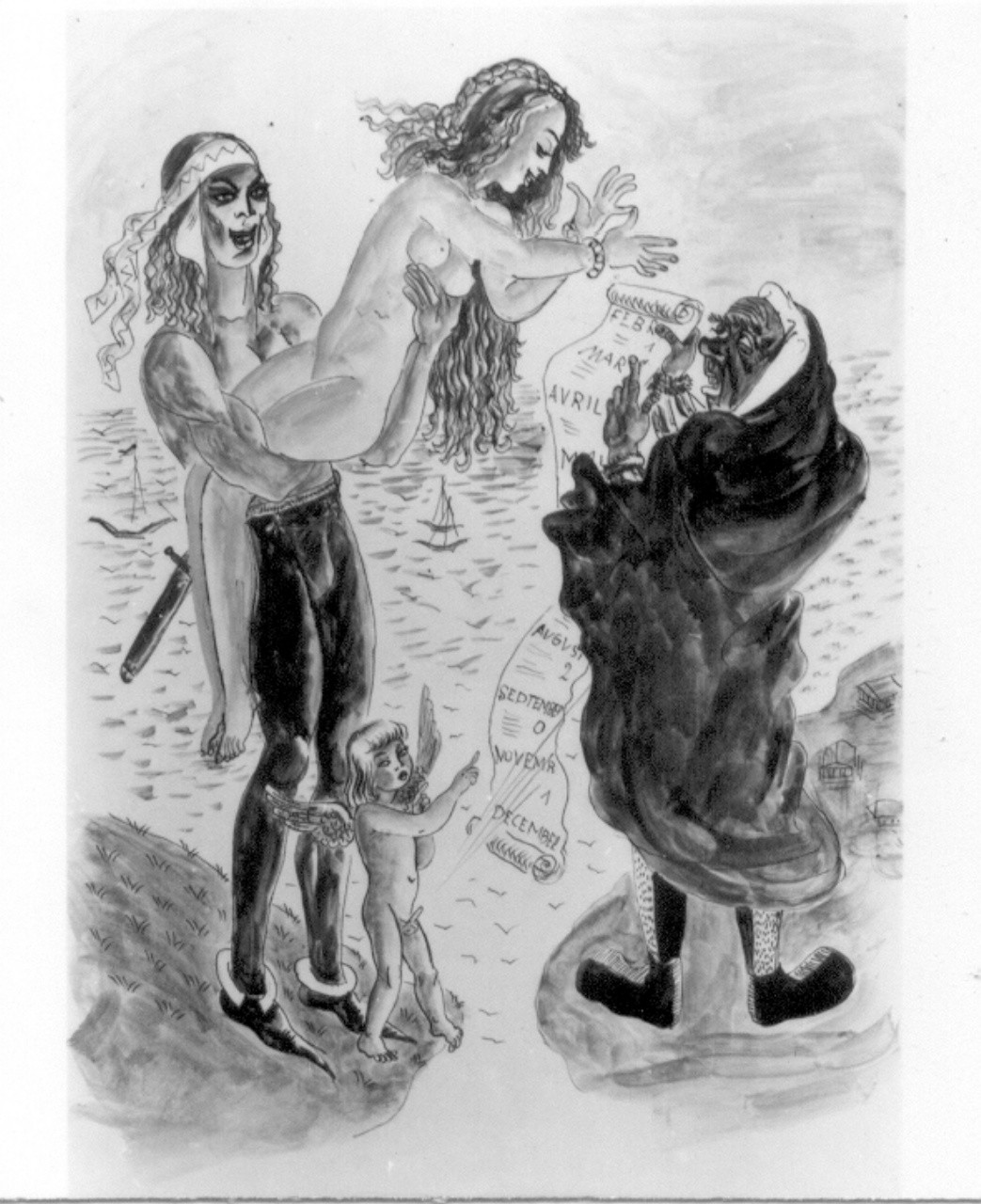 Personaggi e scene da cicli letterari (disegno) di Berezowska Maja (sec. XX)