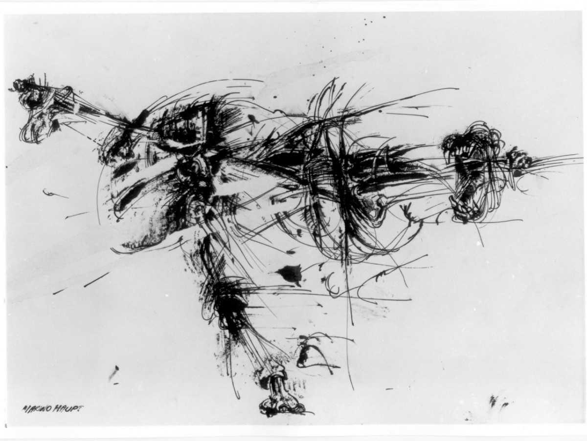 composizione astratta (disegno) di Haupt Marino (sec. XX)