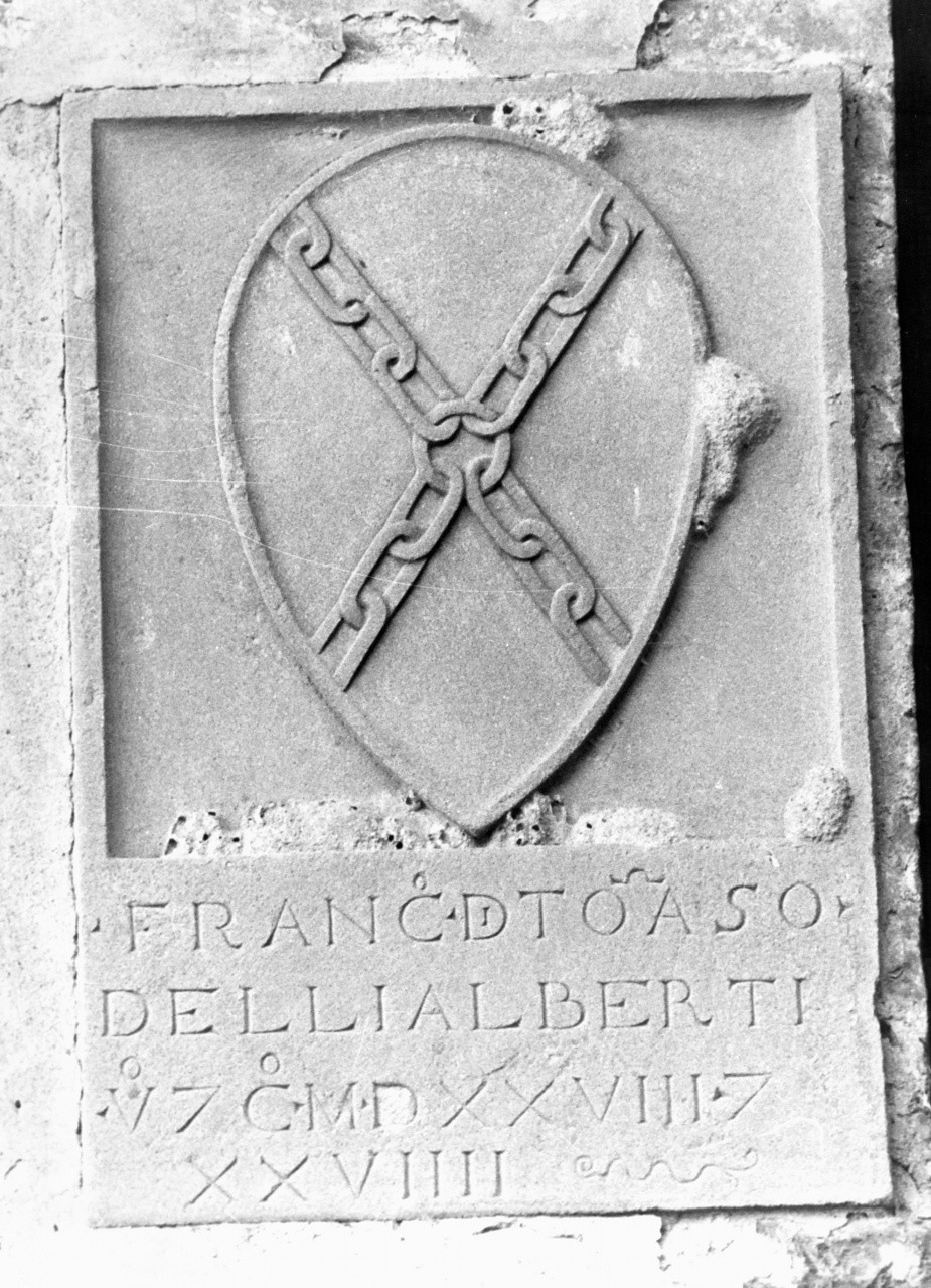 Stemma gentilizio della famiglia Alberti, stemma (rilievo) - manifattura toscana (sec. XVI)
