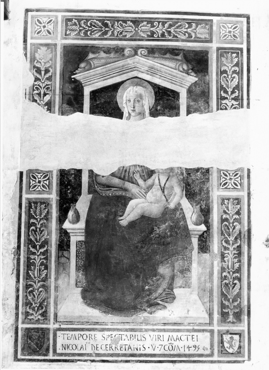 Madonna col Bambino, Madonna con Bambino (dipinto murale) di Pier Francesco Fiorentino (attribuito) (sec. XV)