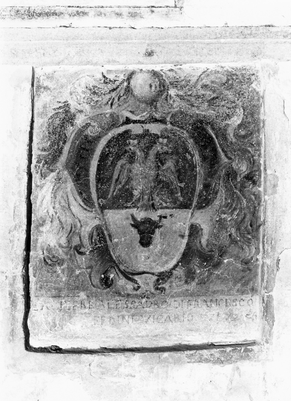 Stemma gentilizio della famiglia Fedini, stemma (dipinto murale) - ambito toscano (sec. XVII)