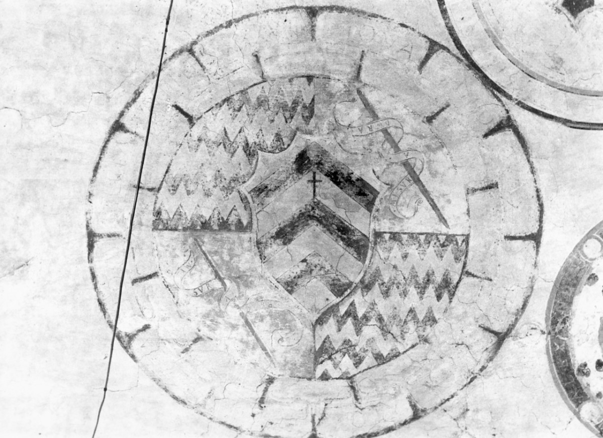 Stemma gentilizio, stemma (dipinto murale) - ambito toscano (fine/ inizio secc. XV/ XVI)