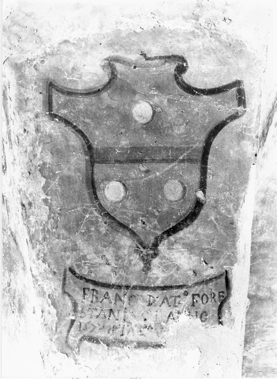 Stemma gentilizio della famiglia Forestani, stemma (dipinto murale) - ambito toscano (sec. XVII)