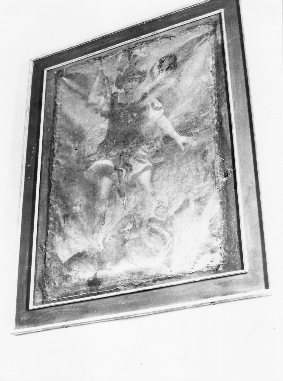 S. Michele Arcangelo, San Michele Arcangelo combatte Satana (dipinto) - ambito tosco-emiliano (fine/ inizio secc. XVII/ XVIII)