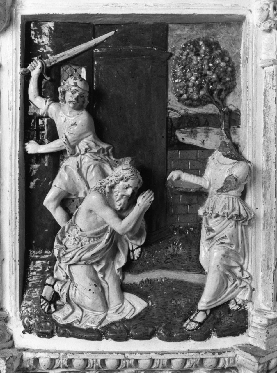 decapitazione di San Giovanni Battista (rilievo) di Della Robbia Giovanni (sec. XVI)