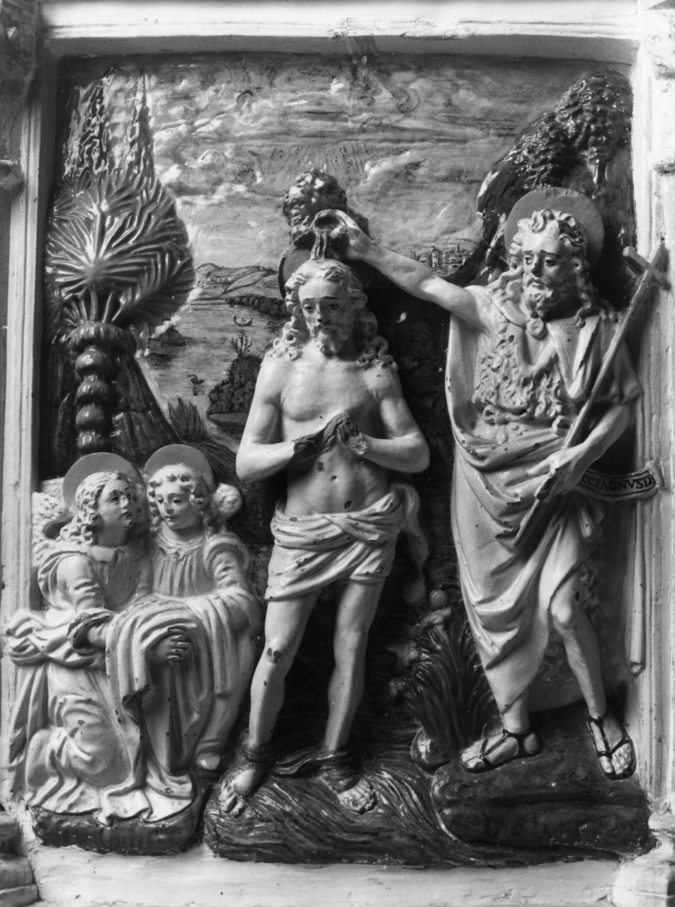 battesimo di Cristo (rilievo) di Della Robbia Giovanni (sec. XVI)