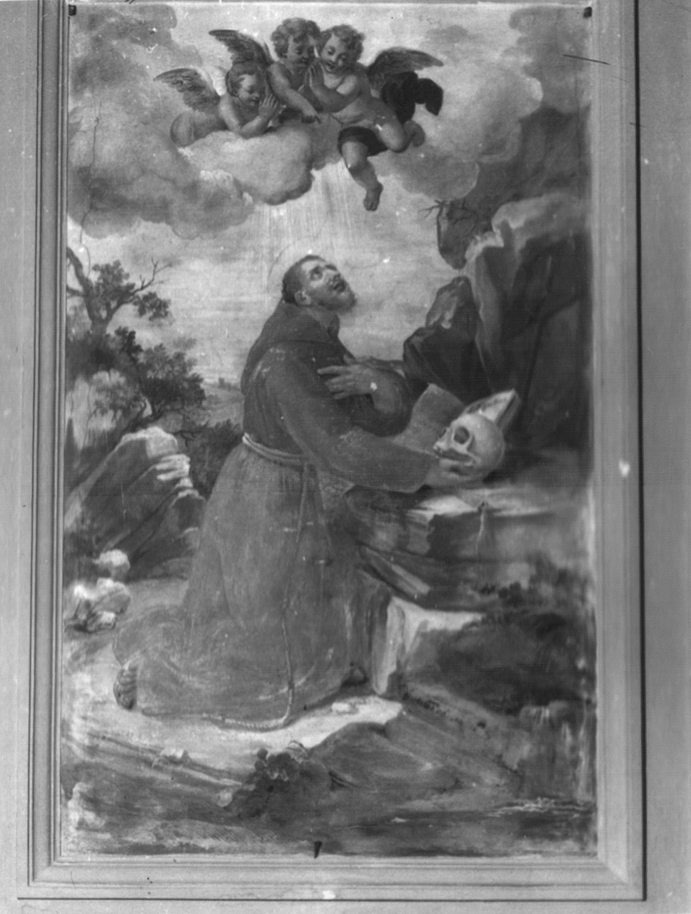 San Francesco d'Assisi in preghiera (dipinto) di Valiani Bartolomeo (sec. XIX)