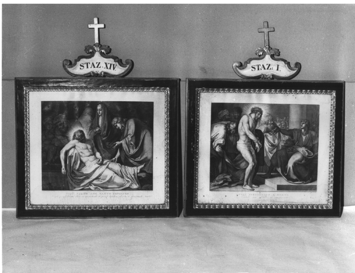 stazioni della via crucis (stampa, serie) di Sabatelli Luigi (sec. XIX)