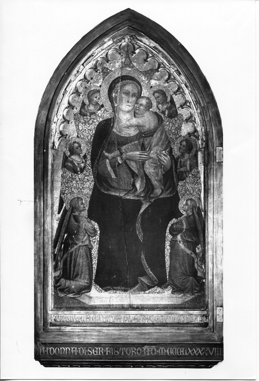 Madonna con Bambino e angeli (dipinto) di Maestro del 1399 (attribuito) (sec. XIV)