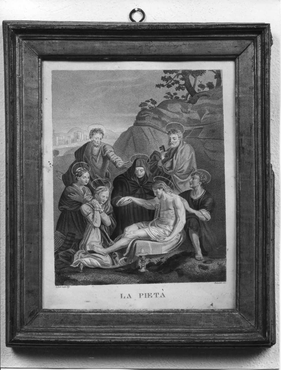 Cristo in pietà (stampa) di Rinaldi Stefano, Andrea d'Agnolo detto Andrea del Sarto (sec. XVIII)