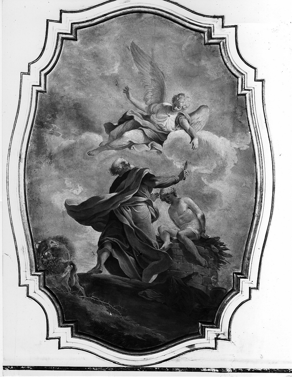 sacrificio di Isacco (soffitto dipinto) di Gherardini Tommaso (attribuito) (sec. XVIII)