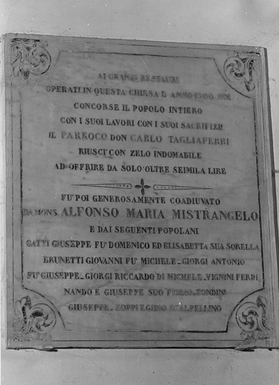 iscrizione (lapide commemorativa) - produzione toscana (sec. XX)