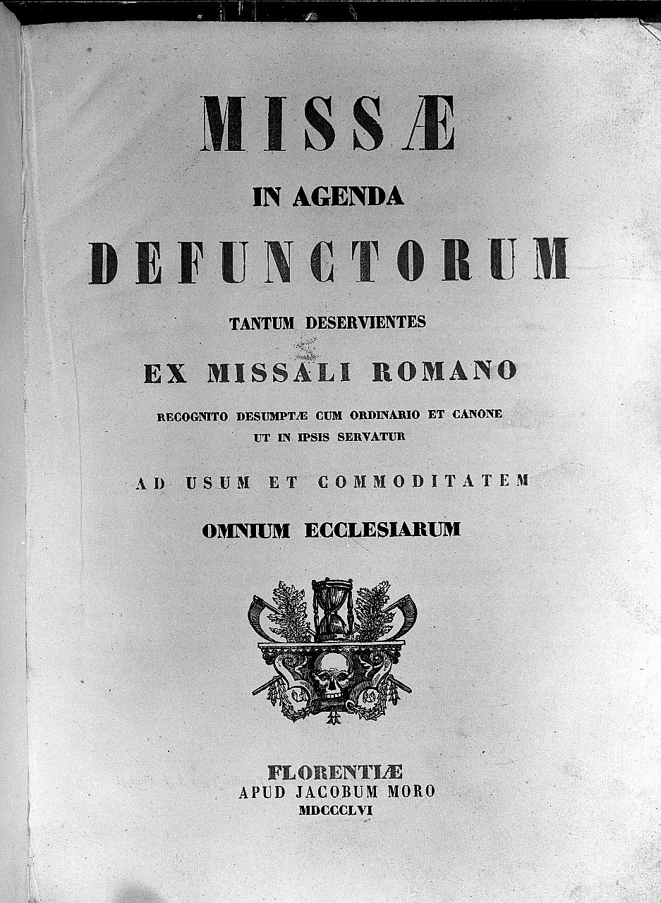 teschio e clessidra (stampa) - ambito italiano (terzo quarto sec. XIX)