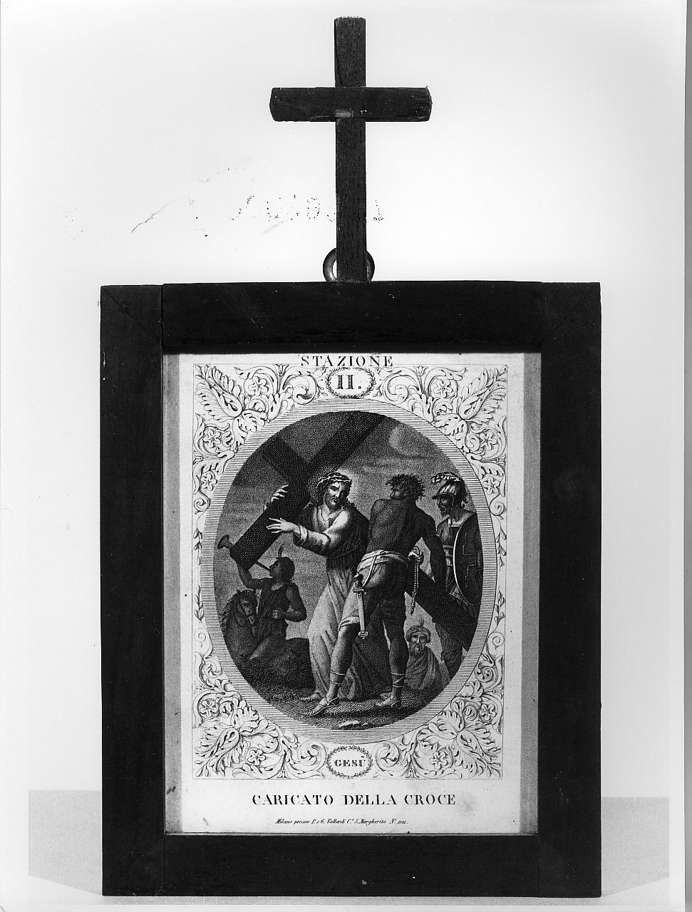 stazione II: Gesù caricato della croce (stampa, serie) di Radax Luigi (sec. XIX)
