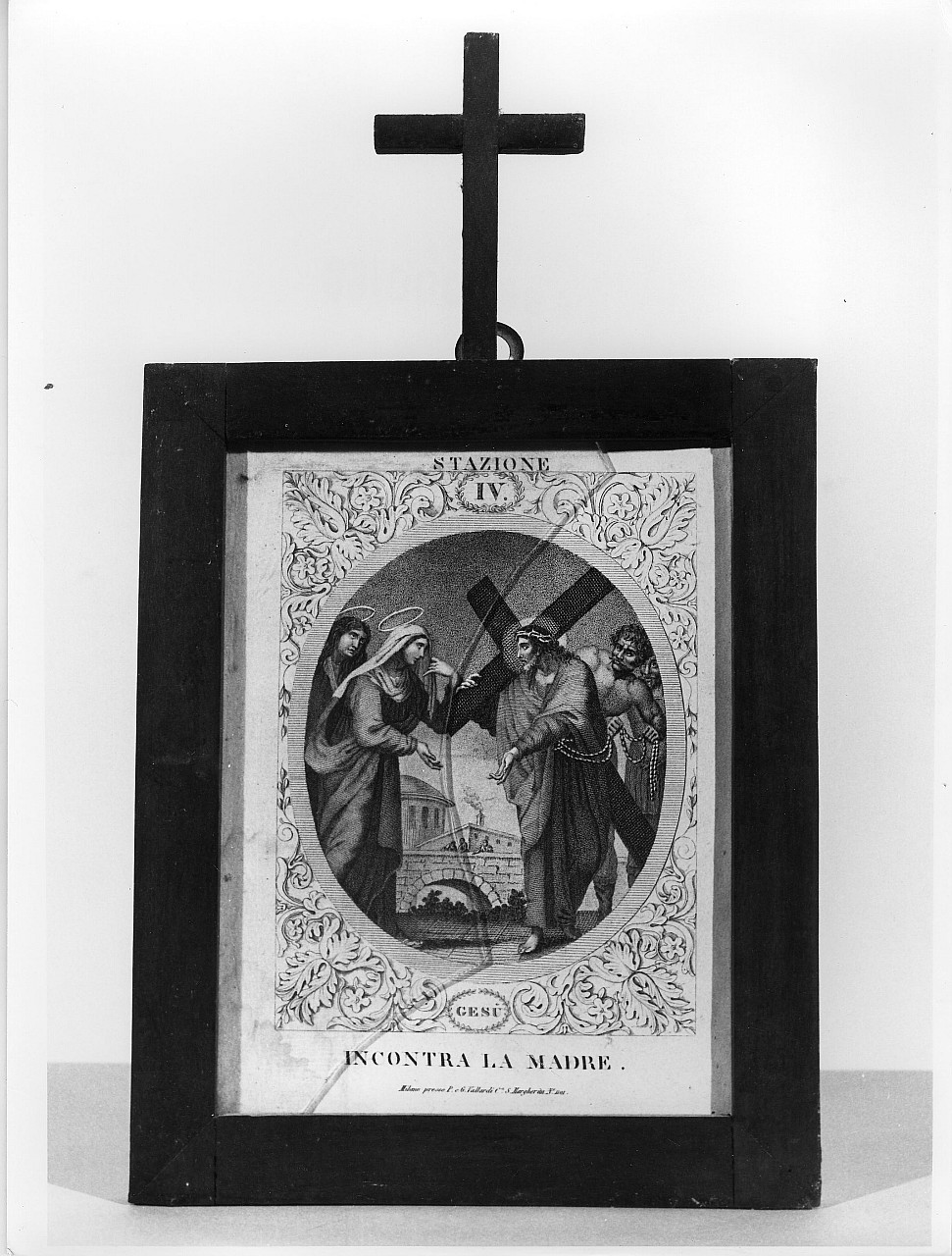 stazione IV: Gesù incontra la Madonna (stampa, serie) di Radax Luigi (sec. XIX)