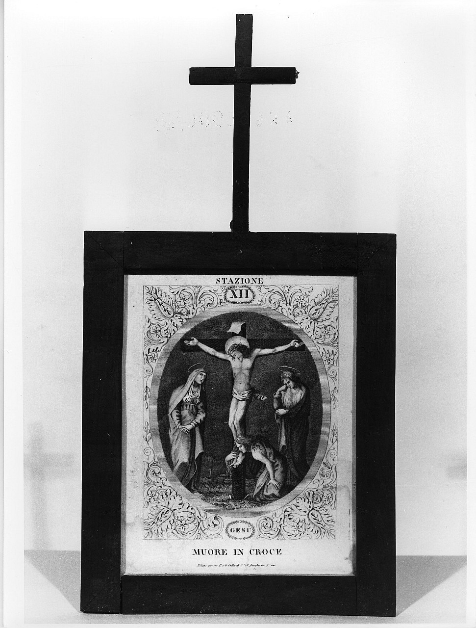 stazione XII: Gesù innalzato e morto in croce (stampa, serie) di Radax Luigi (sec. XIX)