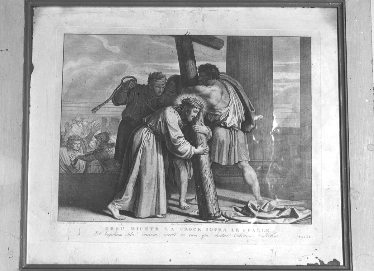 stazione II: Gesù caricato della croce (stampa) di Pera Giuseppe, Sabatelli Luigi, Eredi Benedetto (sec. XIX)