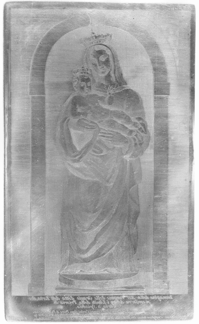 Madonna con Bambino (matrice) di Allegrini Francesco, Masini Alessandro (terzo quarto sec. XVIII)