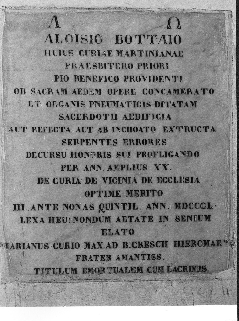 lapide commemorativa - bottega toscana (sec. XIX)