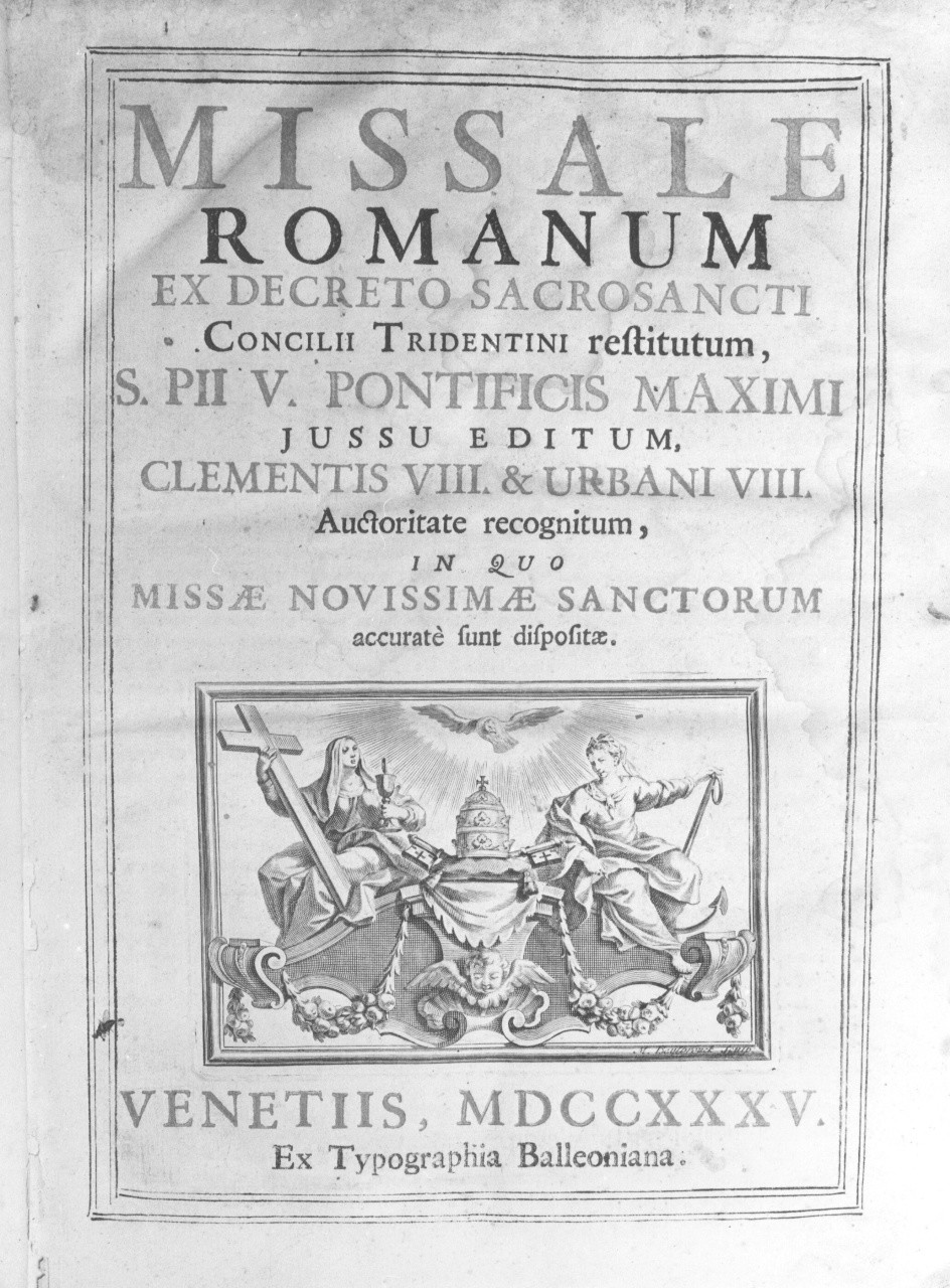 allegoria della Fede e della Speranza con i simboli della chiesa di Roma (stampa) di Beylbrouck Michael (sec. XVIII)