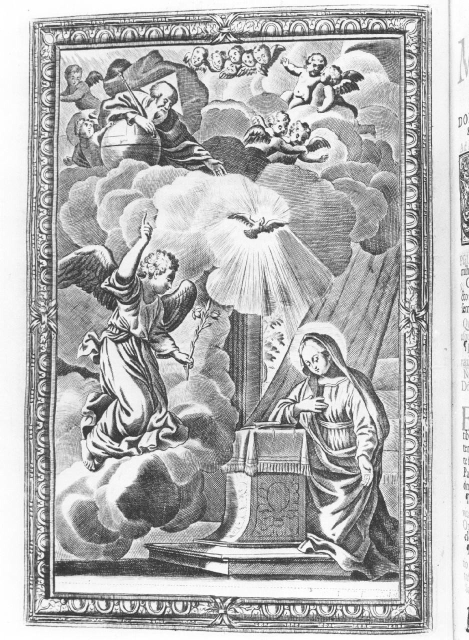 Annunciazione (stampa) di Piccini Isabella (suor) (sec. XVIII)