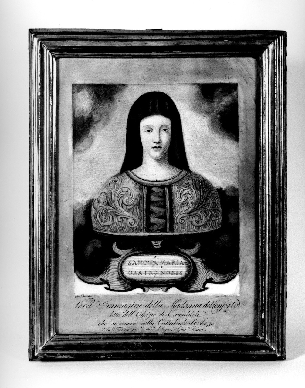 Madonna Addolorata (stampa colorata a mano) di Cecchi Giovan Battista, Pera Giuseppe (inizio sec. XIX)