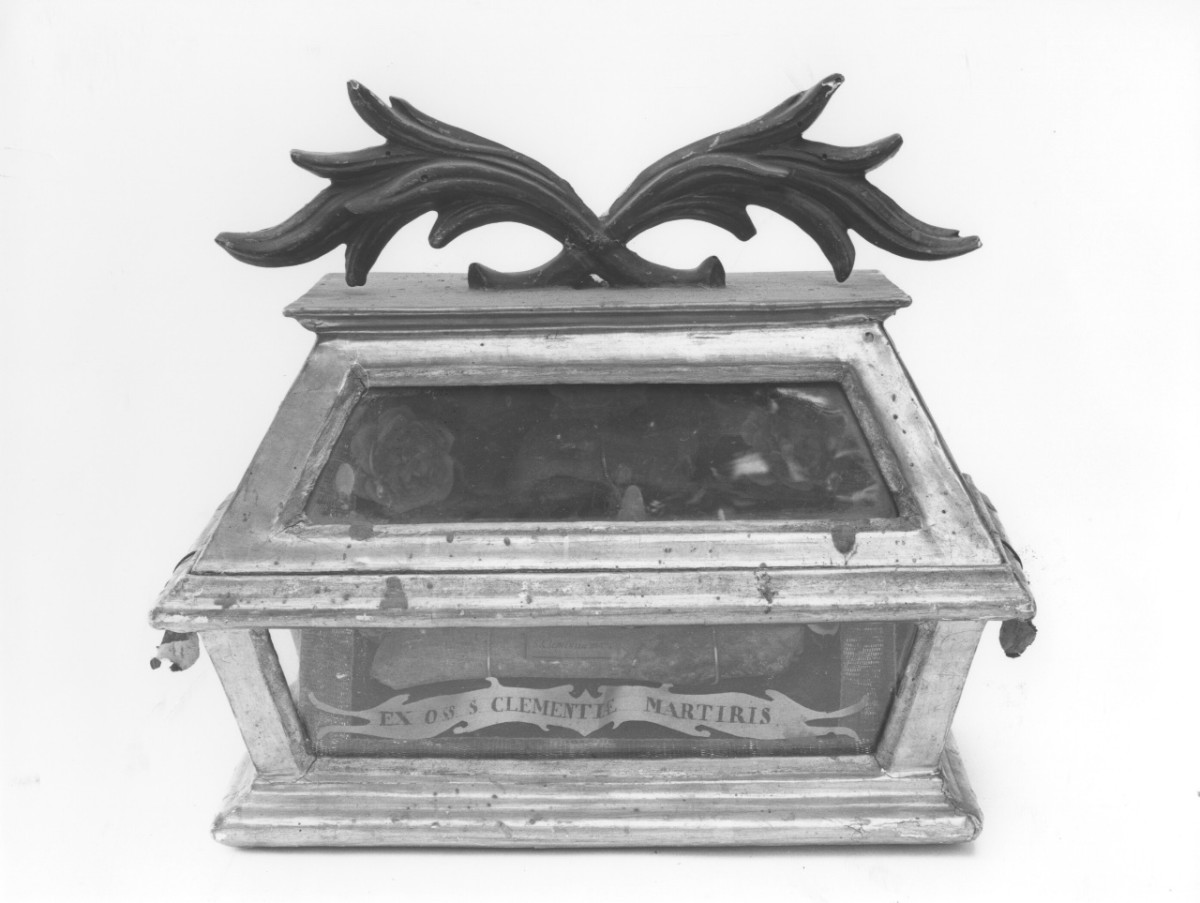 reliquiario a teca - a urna, serie - bottega toscana (secc. XVIII/ XIX)