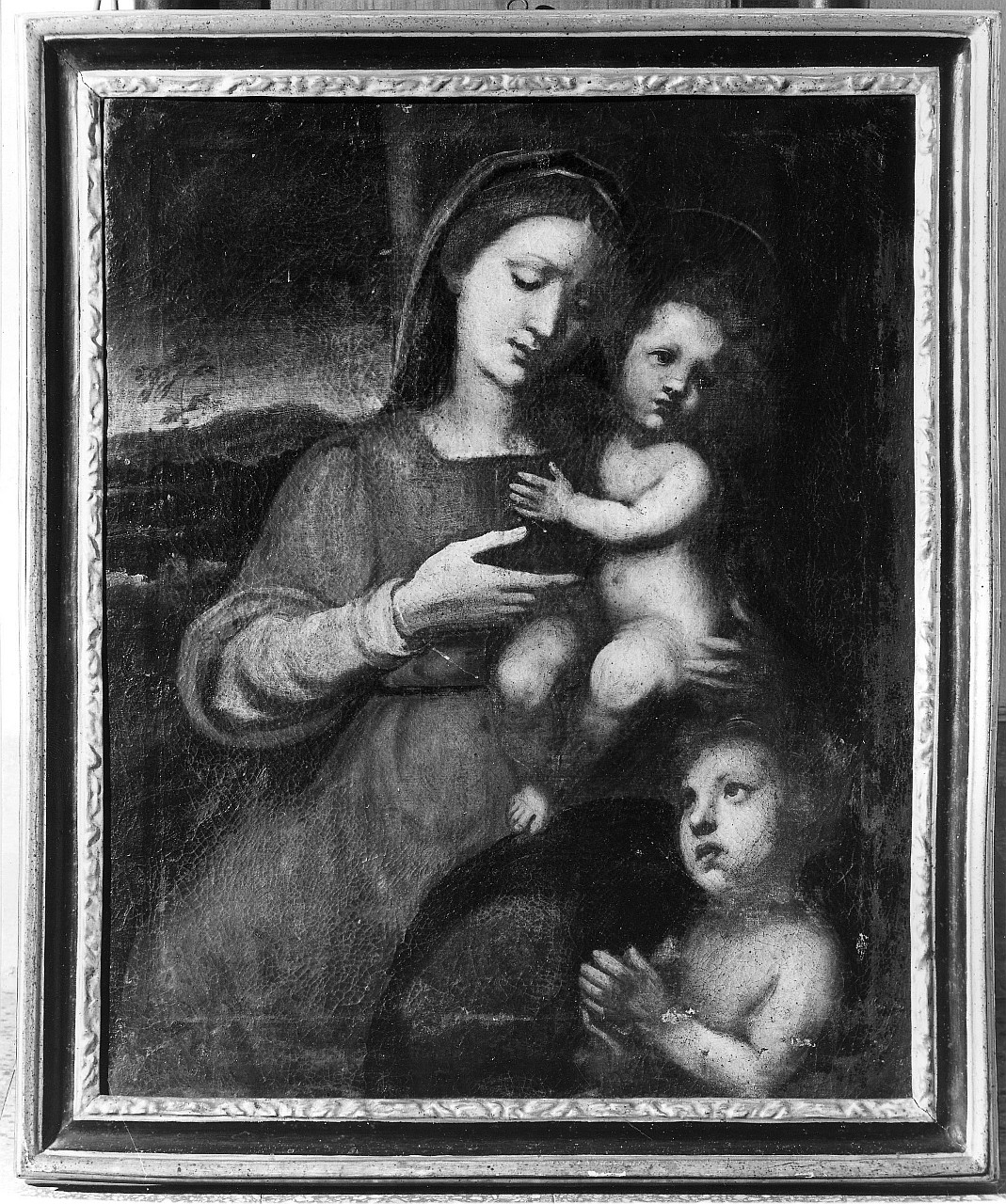 Madonna con Bambino e San Giovannino (dipinto) di Allori Cristofano (attribuito) (primo quarto sec. XVII)