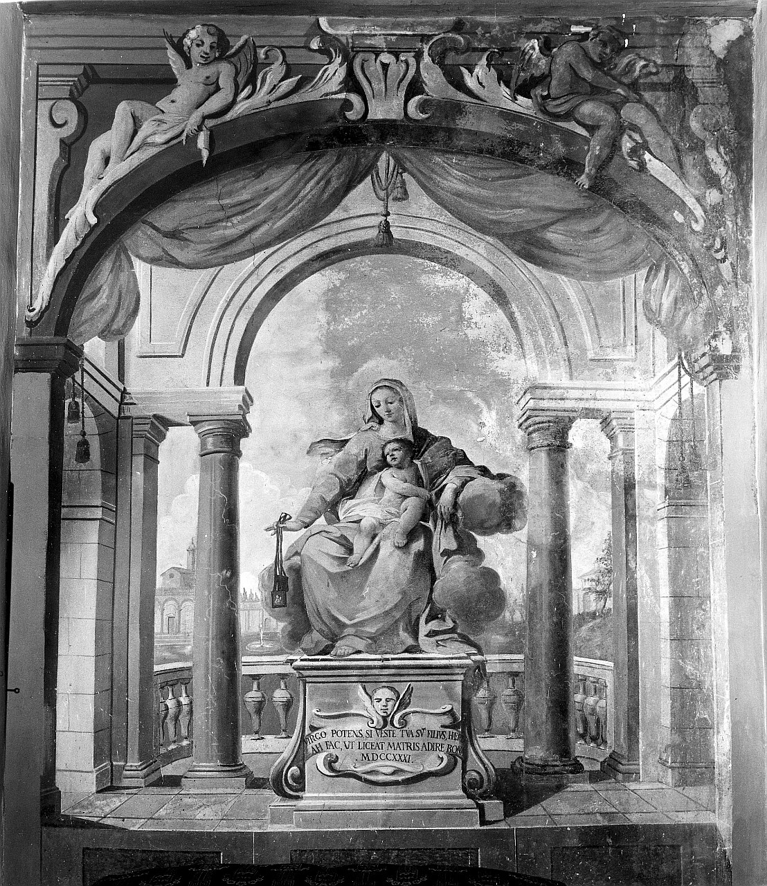 Madonna del Carmelo (dipinto murale) di Botti Rinaldo, Meucci Vincenzo (secondo quarto sec. XVIII)
