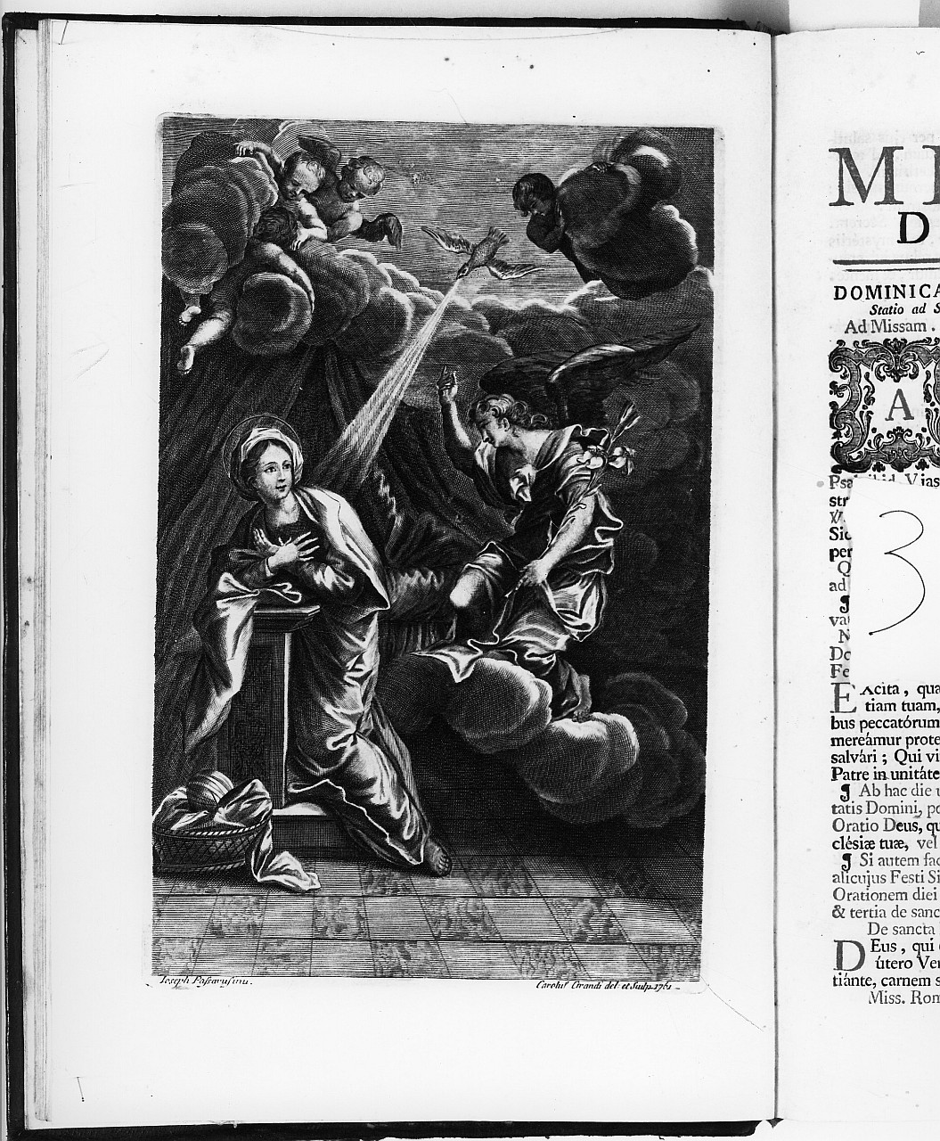 Annunciazione (stampa) di Grandi Carlo, Passano Giuseppe (sec. XVIII)