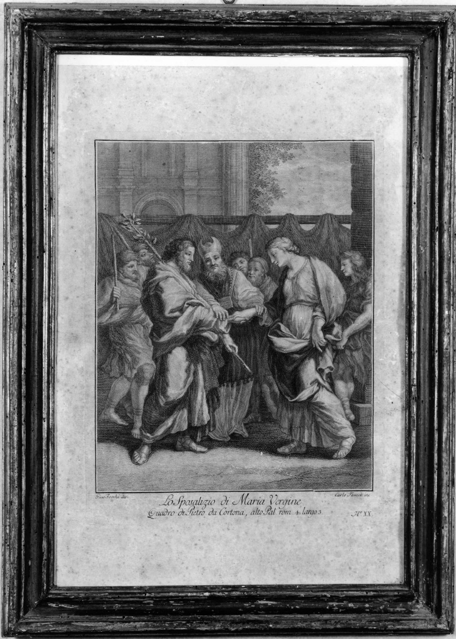 sposalizio di Maria Vergine (stampa) di Zocchi Giuseppe, Faucci Carlo, Berrettini Pietro detto Pietro da Cortona (sec. XVIII)