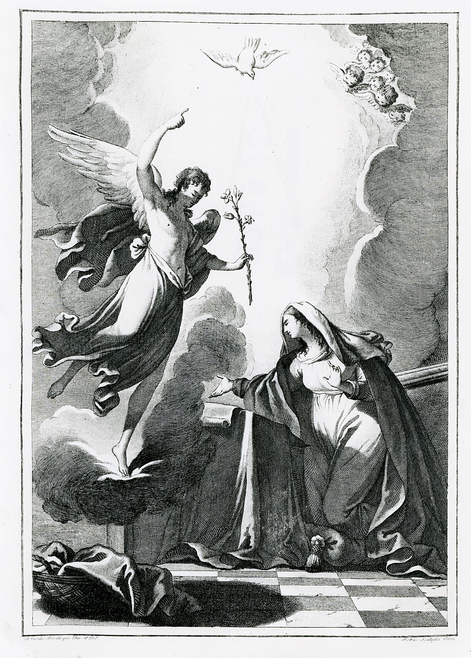 Annunciazione (stampa) di Bevilacqua Giovanni Carlo, Scataglia Pietro (sec. XIX)