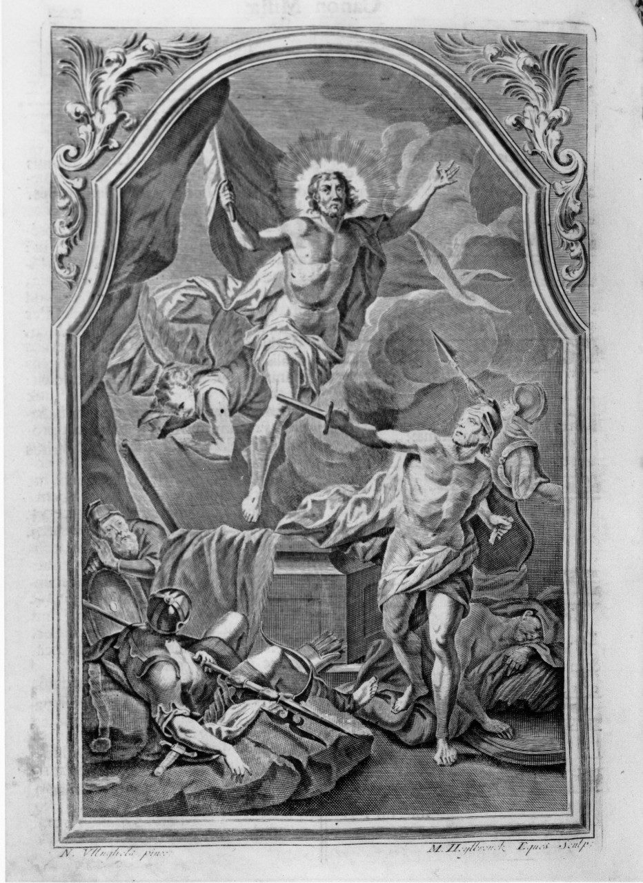 resurrezione di Cristo (stampa, serie) di Heylbrouck Michael (secc. XVII/ XVIII)