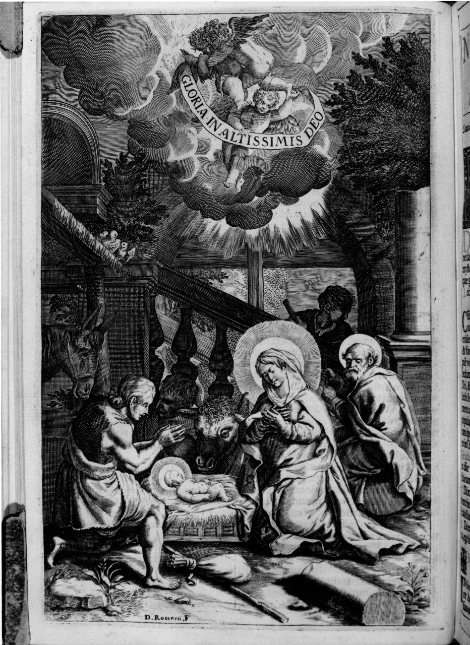 adorazione dei pastori (stampa, serie) di Rossetti Cav. Domenico (seconda metà sec. XVII)